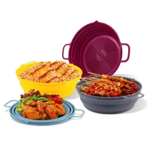 BPA-Free Nonstick Dishwasher-Safe Reusable Silicone Air Fryer Pot and Liners