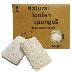 BSCI Factory Audited 6 Packs Eco Friendly Compostable Durable High Absorption Dish Sponge Loofah Kitchen Sponges & Scouring Pads