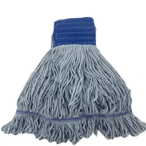 BSCI GRS Blue Wide Band Wet Mop Head Looped End Cotton Floor Mop Head 400/450/500g