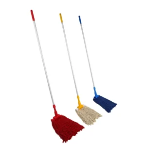 BSCI GRS Colored Wet Mop Head Cut Looped End Cotton Floor Mop Head With Mop Clip 400/450/500g Thick Thin Yarn