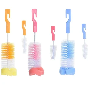 Baby Bottle Cleaning Camera Brush Set Nylon Hand Plastic Handle Dish Tube Caddy Style Box Packing Eco Friendly