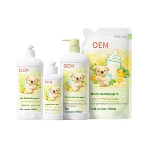 Baby Bottle Cleaning Detergent Set with Bottle Cleaning Liquid and Fruit and Vegetable Cleaner