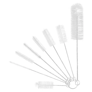 Baby Bottle Washer Durable Stainless Steel Nylon Straw Cleaning Brush Glass Clean Tool Drinking Straw Brush Set