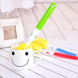 Baby Care Manual Bottle Cleaner Sponge Cleaning Brushes with Nipple Brush for Milk Bottle