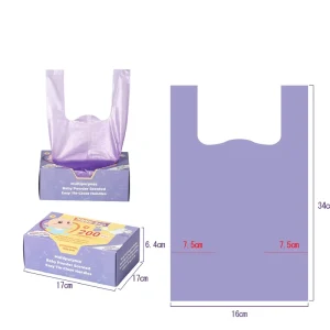 Baby Disposable Diaper Bags 200 Count Easy Tie Handles Pet Waste Pull out Bags Desktop Trash Bags