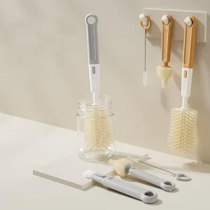 Baby Milk Bottle Brush Cleaner Suit Silicone Water Bottle Washing Cleaning Brush Set for Baby Bottles
