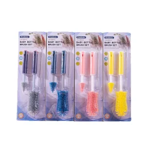 Baby Silicone Milk Bottle Brush Portable Bottles Nipple Straws Brush Cleans Kit Silicone Baby Bottle Brush
