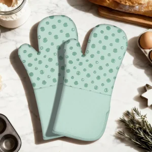 Bake Glove Bakeware Sets Baking Accessories Kitchen Ware Custom Pattern Printed Anti Scalding Utility Silicone Oven Mitts Cotton