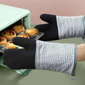 Bake Glove Cotton Cooking Gloves Heat Resistant Non Slip Eco Friendly Waterproof BBQ Mittens Dishwasher Safe Oven Microwave Safe
