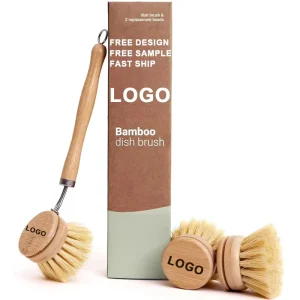 Bamboo Dish Brush Long Lasting Natural Sisal Bristle Dish Brush Washing Kitchen Pan Dish Bowl Wood Cleaning Brush