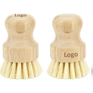 Bamboo Dish Scrub Brush Natural Wooden Kitchen Sink Cleaning Brush Sisal Bristles Dish Washing Scrubber