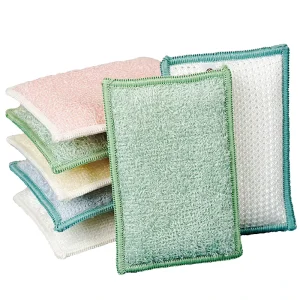 Bamboo Fiber Magic Sponge Scouring Pad Cleaning Sponge Dish Reusable Scrubbing Kitchen Sponge