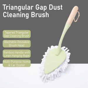 Bamboo Handle Chenille Duster Soft Fluffy Head Handheld Dusting Brush for Furniture Shelf