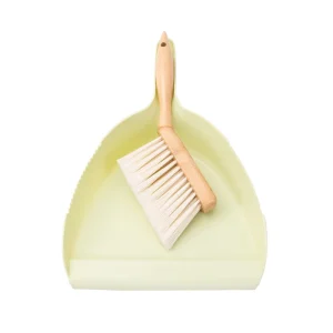 Bamboo Handle Mini Brush Dustpan Short Hand Broom for Home