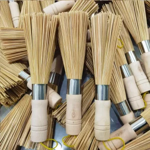 Bamboo Pot Brush Reusable Non Scratch Kitchen Cleaning Brush for Cleaning Dishes Cast Iron Pots Pans Vegetables and Sink