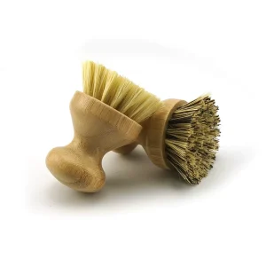 Bamboo Sisal Eco Friendly Kitchen Cleaning Brush with Handle for Sink Dishes Pans & Vegetables