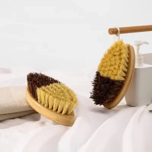 Bamboo Sisal Kitchen Cleaning Brush Pot Scrubber Scourer Dish Fruit Vegetable Stove Top