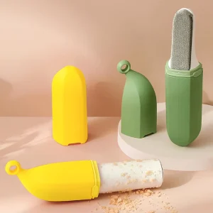 Banana 2 in 1 Fabric Shaver Pets Hair Removal Clothes Lint Brush Fuzz Remover 30 Sheets Sticky Paper Lint Roller
