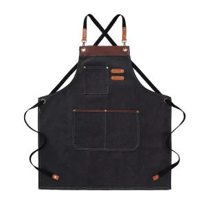 Barista Flower Shop Eco Friendly Fashionable Cotton Bib Apron for Restaurant Bar Cleaning Workwear Cooling Sleeveless