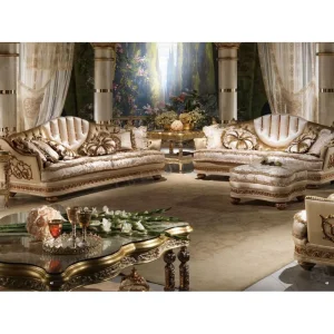 Baroque Hand-Carved Solid Wood Sofa Set