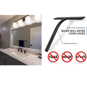 Bathroom Counter Cleaning Scraper Silicone Bathroom Mirror Silicone Shower Squeegee 11 Inches