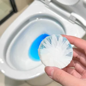 Bathroom Eco Friendly Disposable Blue Toilet Bowl Tablets 3 Pack Drop in Tank Janitorial Deodorizers Household Cleaners
