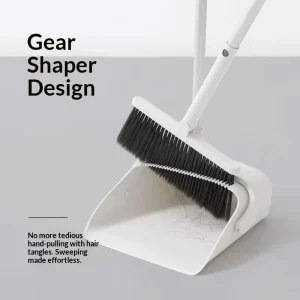Bathroom Floor Cleaning Brush Broom Dustpan Set with Soft PP Dustpan for Household Use