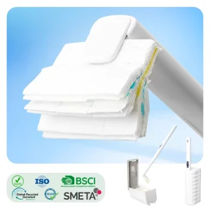 Bathroom Toilet Cleaning Brush Set Plastic Disposable Toilet Bowl Brushes and Holder With Cleansing Agent Refills