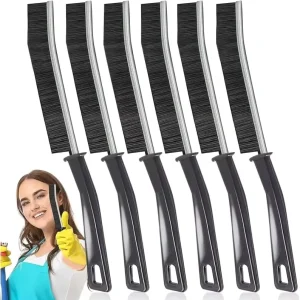 Bathroom Toilet Kitchen Tile Dead Corner Cleaning Multi functional Special Groove Dust Gap Brush Household Black 1 Piece
