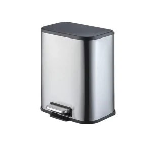 Bathroom Waste Bin 5 Liter Pedal Bin Rectangular Step Open Wastebasket Stainless Steel Trash Can