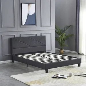 Bed Frame Customized Sizes Single Double Queen Size Stylish Upholstered Platform Bed Frame
