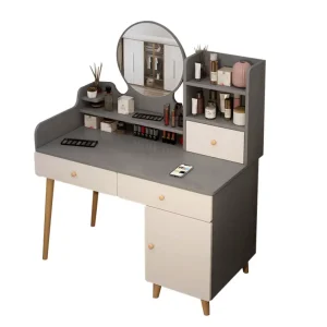 Bedroom Dressing Table Set with Mirror and Stool