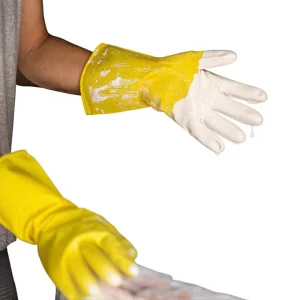 Beef Tendon Protective Gloves Household Rubber Washing Dishes Yellow Waterproof Kitchen Latex Processing Custom Multi Purpose