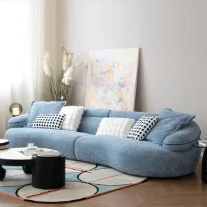 Best Seller Minimalist Fabric Skyline Horizontal Low Profile L Shape Sofa Set for Modern Apartment Living Room Foshan Factory