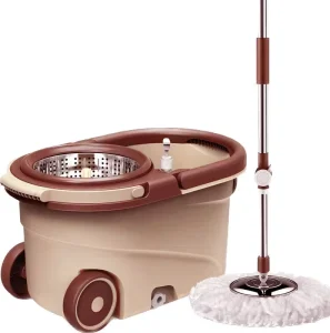 Best Selling 360 Degree Stainless Steel Rotary Mop Durable Floor Cleaning Spin Mops with Rotating Bucket Wheels