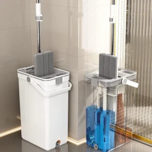 Best-selling Eco-Friendly Mop with Bucket Self-Wringer 2 Mopheads Included Multi-functional Cleaning for Home & Office
