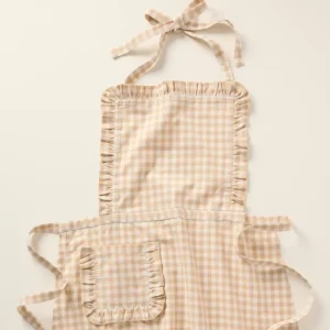 Bib Canvas Catering Apron Female Summer Cooking Household Cooking Kitchen Commercial Work Clothes Gingham Apron
