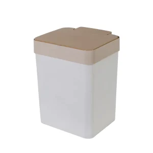 Big Capacity 25L Press Trash Bin Household Trash Can Resin Garbage Box Garden Waste Bin With Drip Tray