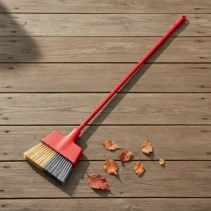 Big Eco Friendly Outdoor Plastic Cleaning Broom with Long Steel Handle and Dustpan for Floor Cleaning Handheld Angle Design