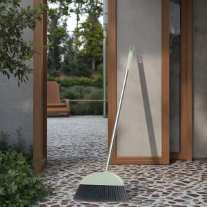 Big Outdoor Broom with Long Steel Handle Various Locations Cleaning Dustpan for Household and Garden Use