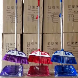 Big Windmill Plastic Broom Dustpan Set Home Usage Hand Style Soft Wool Floor Broom and Dustpan Set