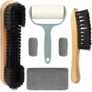Billiard Felt Cleaner Accessories with 2 Wooden Brushes Cue Cleaning Cloth Ferrule Polish Cloth & Sticky Lint Roller