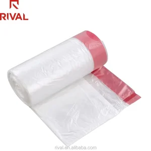 Biodegradable 13 Gallon 50L White Trash Bags LDPE Drawstring Kitchen Scented Garbage Bags Household Products PE Plastic Carton