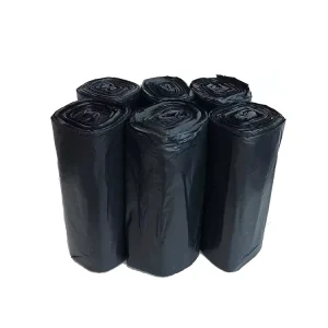 Biodegradable Cornstarch Large Biodegradable Compostable Garbage Bags Black Garbage Bag on Roll with Drawstring