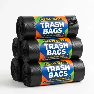 Biodegradable Drawstring Garbage Bags Eco Friendly Compostable Plastic Trash Bag GRS Recycled HDPE