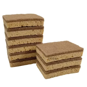 Biodegradable Eco Friendly Kitchen Sponge Natural Compostable Cellulose and Coconut Walnut Scrubber Sponges Scouring Pads