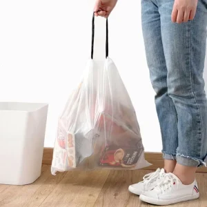 Biodegradable HDPE Garbage Bags with Gravure Printing Drawstring Closure for Home Use Multifunctional Trash Liner