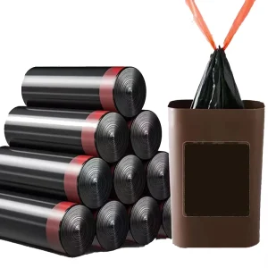 Biodegradable Hand Length Handle LDPE Trash Bag Large Size 4-18 Gallon Home Kitchen Office Shrink Garbage Bags Gravure Printed