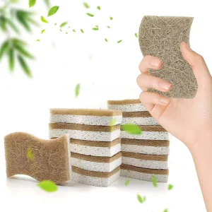 Biodegradable Natural Dishes Kitchen Sponges Coconut Fiber Sponge Scrubber Eco Friendly Quick Drying Scrubber Sponge