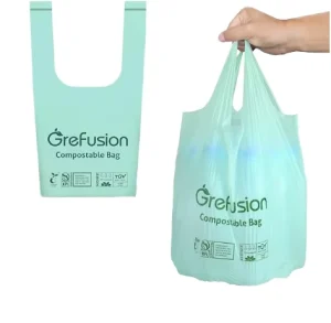 Biodegradable PLA T Shirt Bag Compostable Garbage Trash Bags for Household Use Eco-Friendly Waste Management